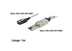 Mini SAS Anschluss Kabel extern / SFF-8088 auf SFF-8087