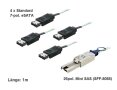 Mini SAS connector cable external / SFF-8088 to 4x eSATA