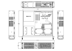 19" Server Gehäuse 2HE / 2U - IPC-C238 - nur 38cm kurz