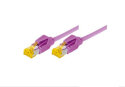 Network patch-cable S/FTP, PiMF, Cat.6A, RJ45, violet, 1,0m