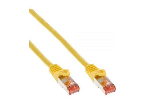 Network patch-cable S/FTP, Cat.6, 250MHz, yellow, 1,0m