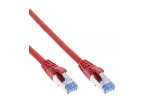 Netzwerk Patchkabel S/FTP, PiMF, Cat.6A, RJ45, rot, 5,0 m