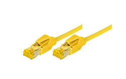 Network patch-cable S/FTP, PiMF, Cat.6A, RJ45, yellow, 1,0m