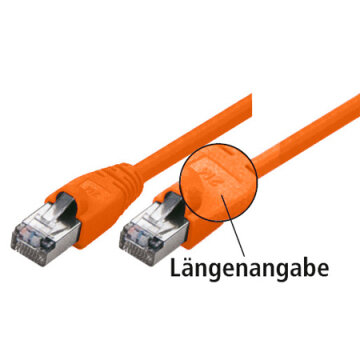 Network patch-cable S/FTP, Cat.6, 250MHz, orange, 0,5m
