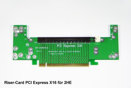 PCI Express x16 riser-card for 19" IPC chassis with 2U