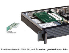 Set: Riser Karte 32bit PCI mit Extender/ fix - 1HE