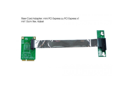 Riser Adapter Karte PCI Express x1 PCIe auf mini PCIe Slot
