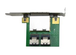 Dual Mini SAS slot-bracket adapter / 2x ext. SFF-8088 to 2x int. SFF-8087
