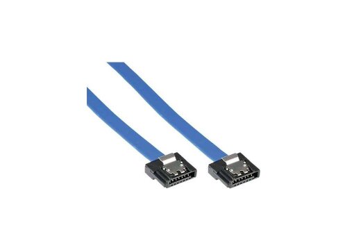 InLine SATA cable 6 Gb/s straight/straight 30cm, compact, blue