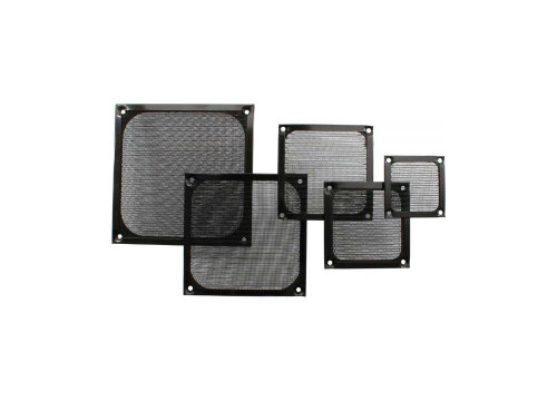 120mm fan guard, aluminum filter, 120x120mm, black