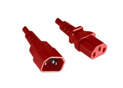 AC power cord extension - red - 1.8m