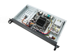 19-inch 1U server-system short Emu A1-J4105 FL - quad-core Celeron, mini ITX / fanless