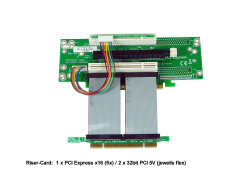 PCI Express x16 and 2 x 32bit PCI riser-card for 19"...