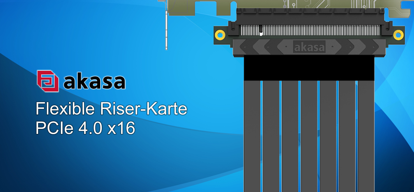 Flexible Riser-Karte mit PCIe 4.0 x16 Unterstützung von akasa
